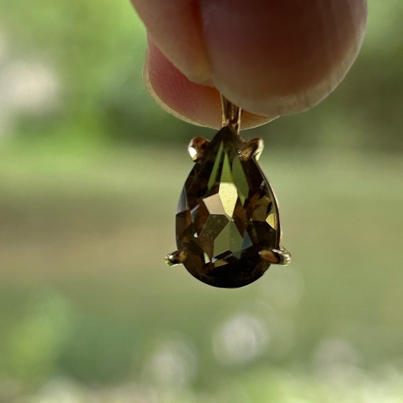 Smoky Topaz 10k Gold Pendant - Picture 3 of 11